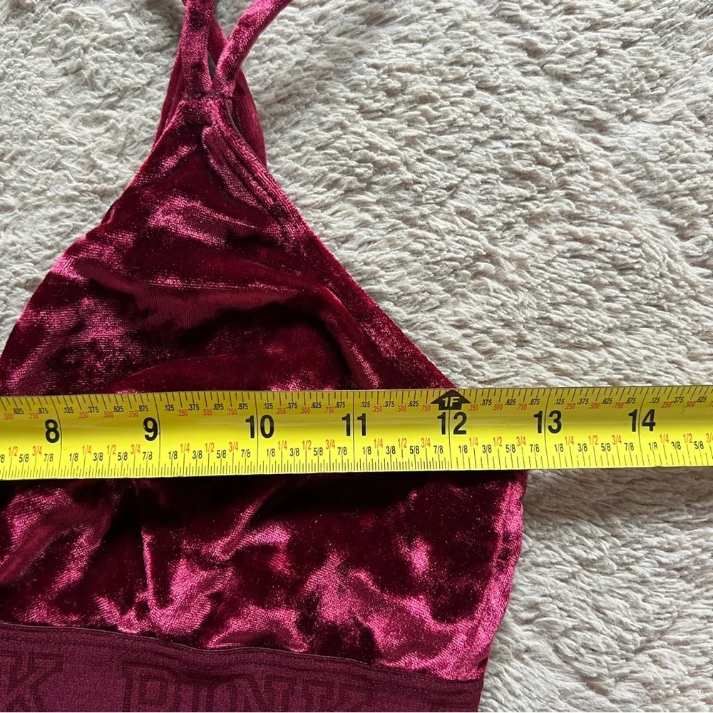 Victoria's Secret PINK Unlined Velour Bralette‎ Preppy Minimalist Whimsical Sz S